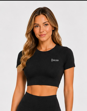 Load image into Gallery viewer, MIDNIGHT SCULPT SHORT SLEEVE TOP- CHARCOAL