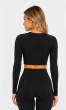 Load image into Gallery viewer, MIDNIGHT SCULPT LONG SLEEVE TOP - CHARCOAL