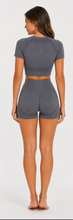 Load image into Gallery viewer, MIDNIGHT SCULPT SHORT SLEEVE TOP- GREY

