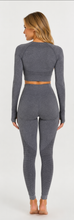 Load image into Gallery viewer, MIDNIGHT SCULPT LONG SLEEVE TOP-GREY
