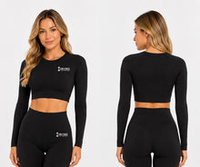 Load image into Gallery viewer, MIDNIGHT SCULPT LONG SLEEVE TOP - CHARCOAL
