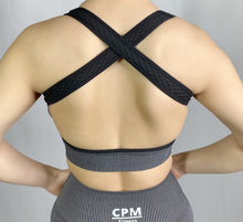Load image into Gallery viewer, TRIPLE THREAT SPORTS BRA-BLACK/WHITE
