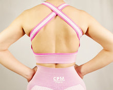 Load image into Gallery viewer, TRIPLE THREAT SPORTS BRA- PURPLE/PINK
