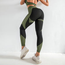 Load image into Gallery viewer, TRIPLE THREAT LEGGINGS-BLACK/GREEN
