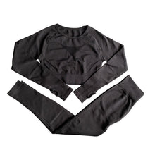 Load image into Gallery viewer, DOUBLE DOWN LONG SLEEVE CROP TOP
