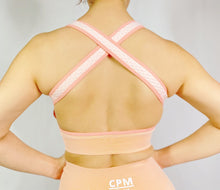 Load image into Gallery viewer, TRIPLE THREAT SPORTS BRA- ORANGE/PINK
