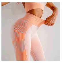 Load image into Gallery viewer, TRIPLE THREAT LEGGINGS-ORANGE/PINK
